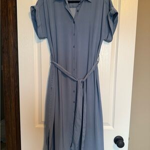 Joe Fresh Button-Front Shirt Dress with Tie Waist
